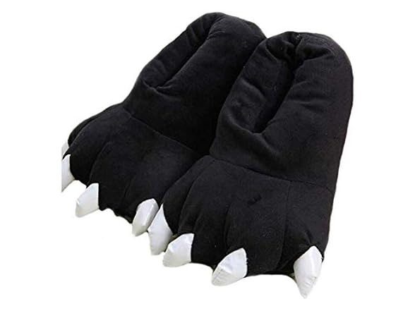 HengQiu Unisex Plush Animal Paw Slippers