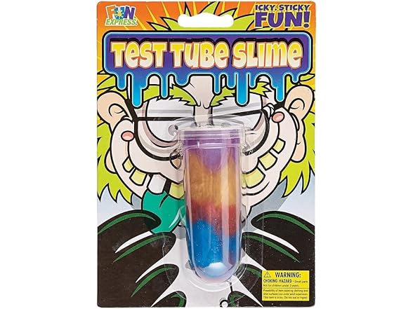 Assorted Metallic Rainbow Slime Test Tubes 6 Sets