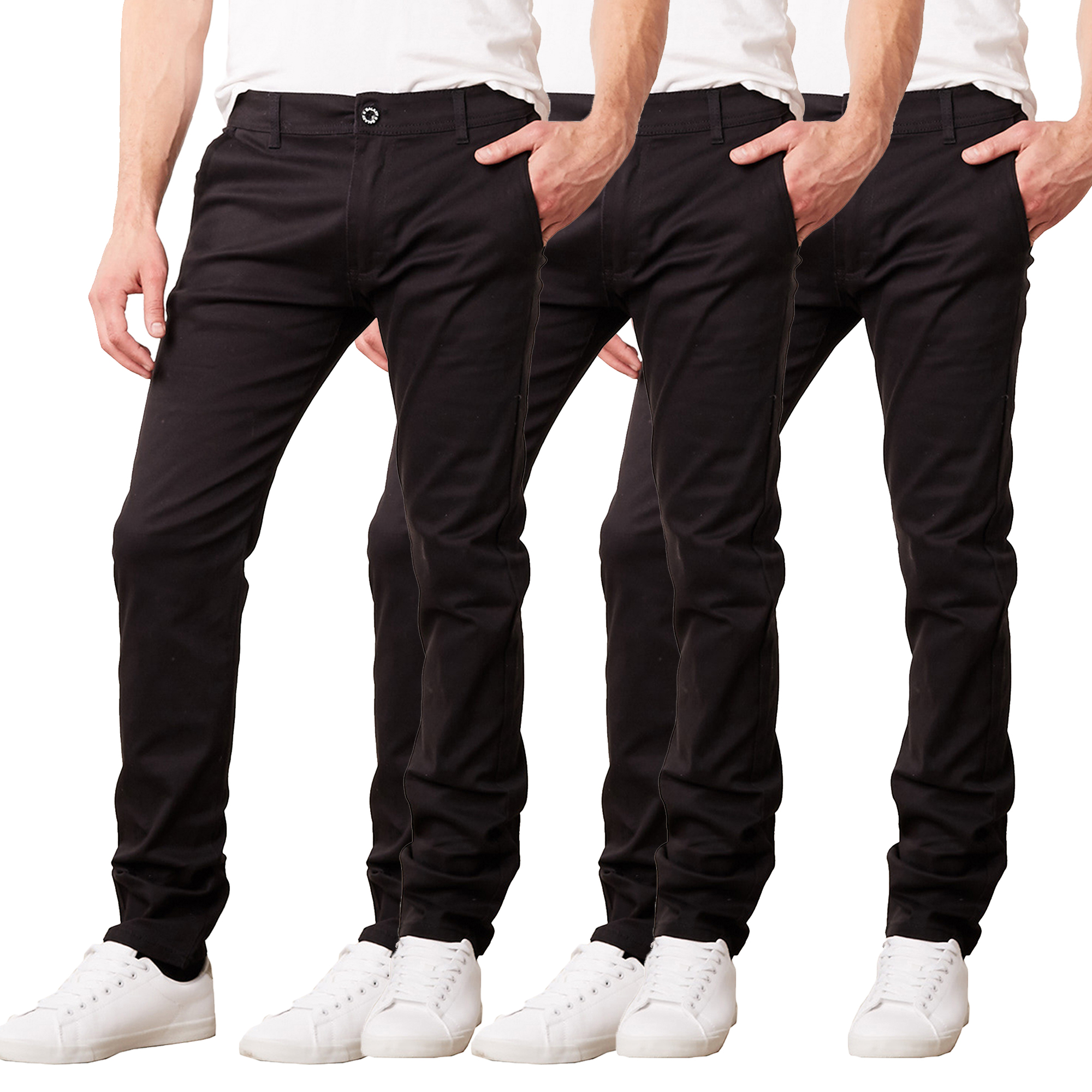 3Pk Mens Stretch Classic Chino Pants (30-42) - Gallery 10
