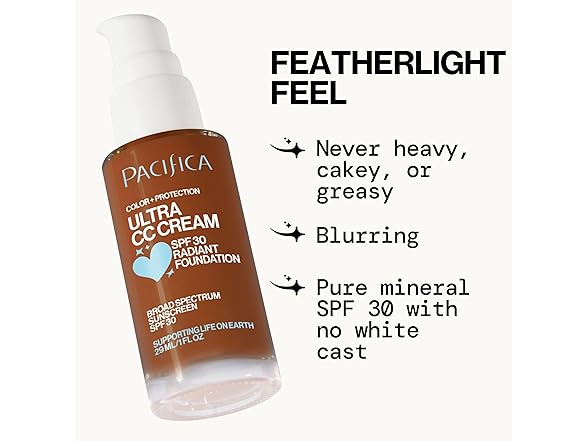 Pacifica Ultra CC Cream Radiant Foundation SPF 17 - Cool-Deep