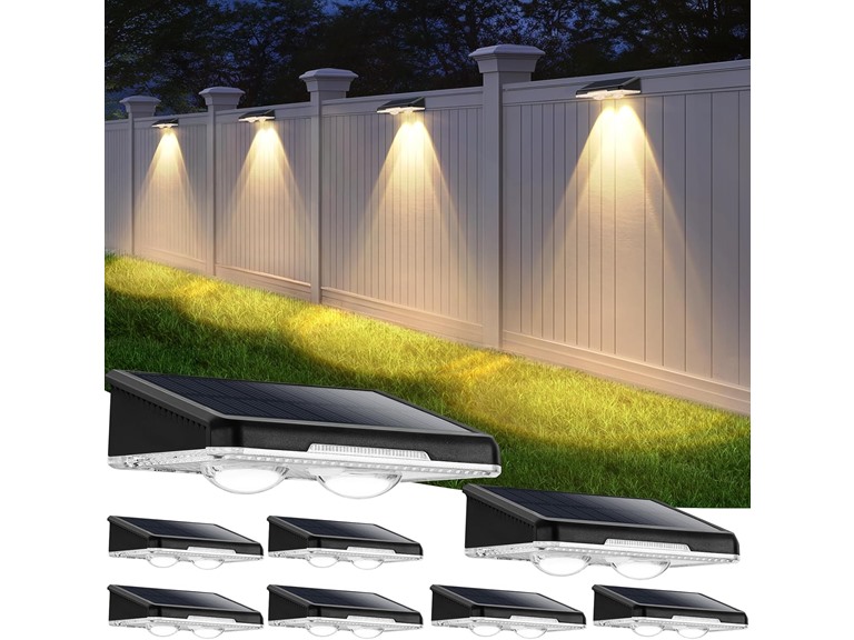 Brightever KN00001 Solar Fence Lights Outdoor 8-Pack