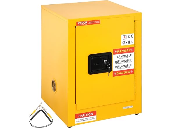 Flammable Safety Cabinet, 12 Gal, Cold-Rolled