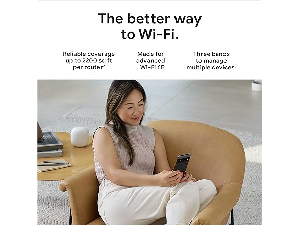 (3 PACK) (NEW) Google Nest WiFi Pro Mesh Router (Wi-Fi 6E)