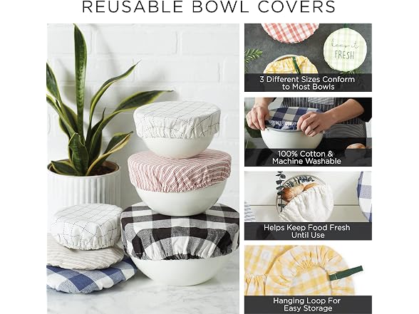 DII Reusable Cloth Bowl Cover Collection Machine Washable
