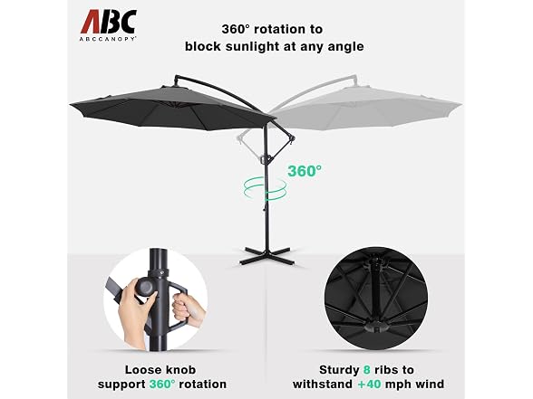 ABCCANOPY 10FT Cantilever Patio Umbrella