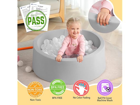 Foam Ball Pit, 36" x 12" Indoor Soft
