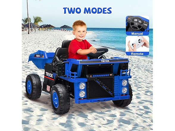 12V Ride On Dump Truck,Blue