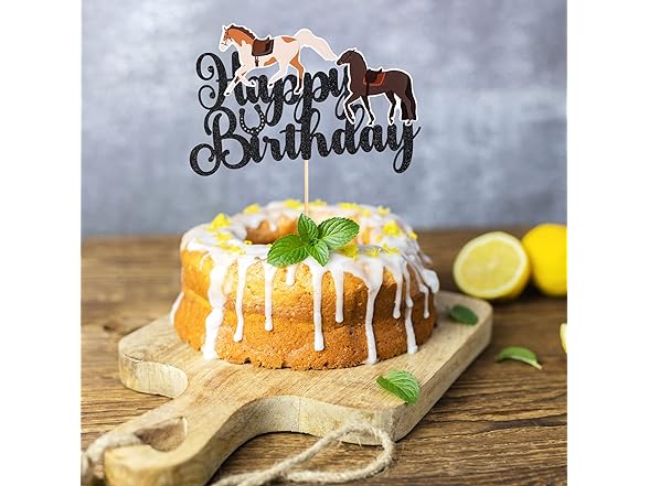 Gyufise 1Pcs Horse Happy Birthday Cake