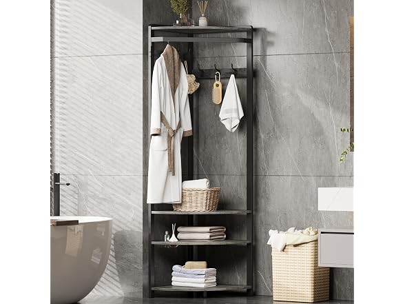 MOVECOM Coat Rack with Shoe Storage,Grey