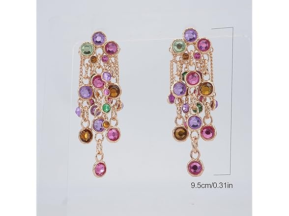 SUNNYOUTH Rhinestone Dangle Earrings