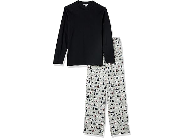 Amazon Essentials Mens Flannel Pant and LS T-Shirt PJ Set (M)