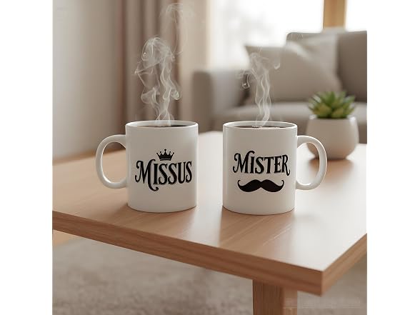 HJOCMLE Couple Mug Set of 2