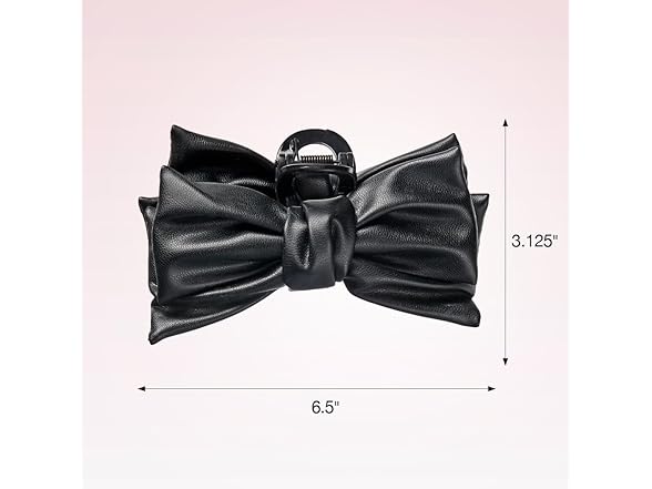 Scunci by Conair faux leather bow claw clip Black