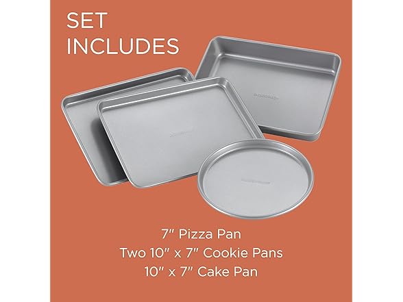 Farberware Bakeware Steel Nonstick Toaster Oven Pan Set