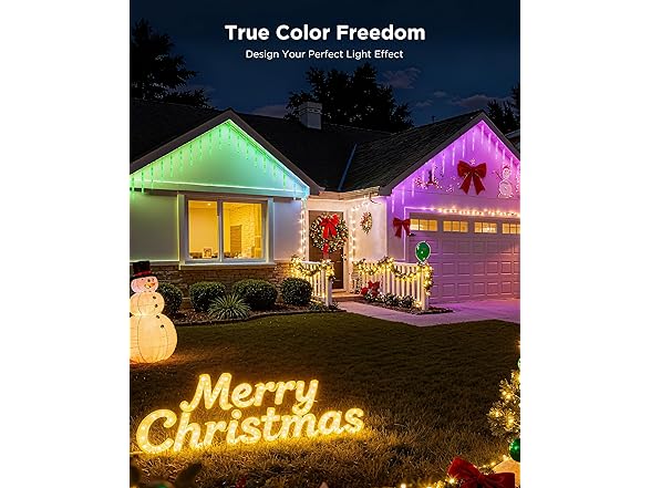 Brightown Smart Icicle Lights Outdoor- 31.2ft with 20 Tubes 100 LED