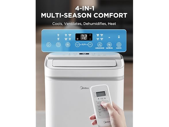 Midea 14,000 BTU ASHRAE (10,000 BTU SACC) Portable AC