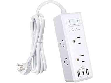 $15.99 Clear Power 6-Outlet Surge Protector Power Strip dealfomo