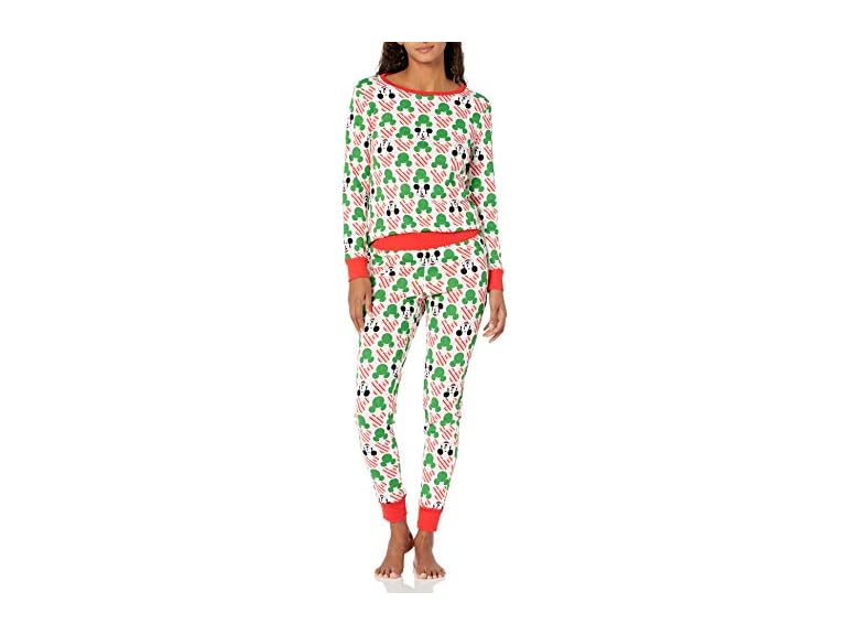Amazon Essentials Disney | Marvel | Star Wars Women's Snug-Fit Cotton Pajama Sleepwear Sets, Mickey - Womens Snug-fit, Small