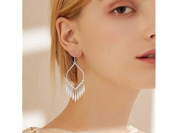 CHASELOVBlack Tassel Dangling Earrings