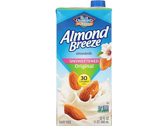 6CT Almond Breeze Dairy Free Almondmilk Unsweetened