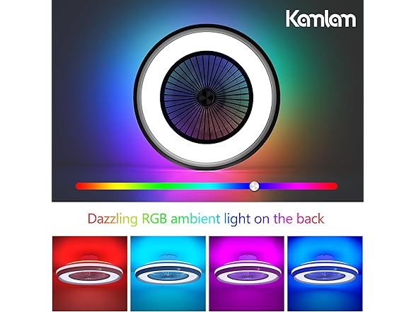 White Low Profile Ceiling Fan 24" RGB