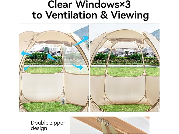 LEEDOR Hexagon Pop Up Sun Shade Camping Tent