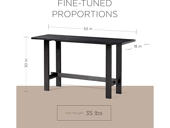 Maven Lane Hera Rustic Accent Console Table