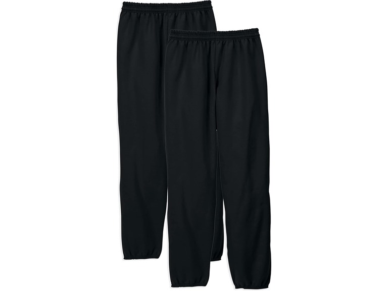 Hanes mens Ecosmart Non-pocket (Pack of 2) athletic sweatpants, Black-2 Pack, X-Large US