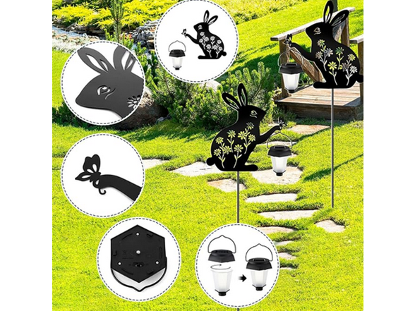 Hakol Bunny Solar Hanging Light – Outdoor Black w Light