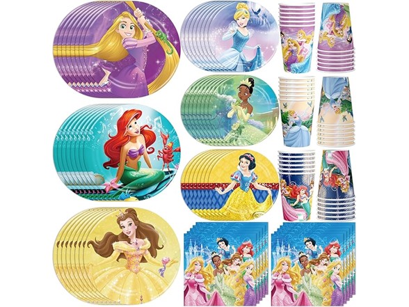Princess Party Supplies Set 120pcs