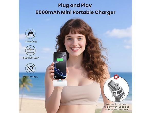 5500mAh Mini USB C Power Bank