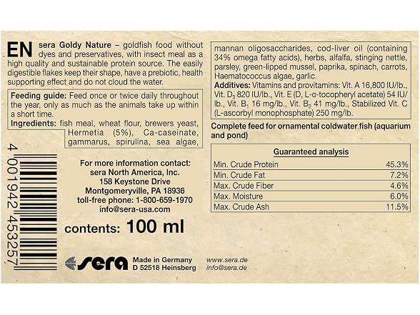 Sera Goldy Nature Goldfish Food 0.8 oz.