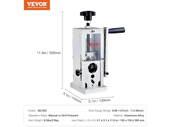 Wire Stripping Machine, 0.06-1.57 inches Drill