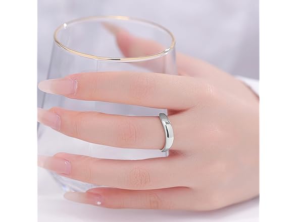 Silver Wavy Stackable Ring Band