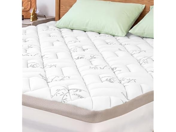 NEWDECO Cooling Bamboo Pillow Top Pad