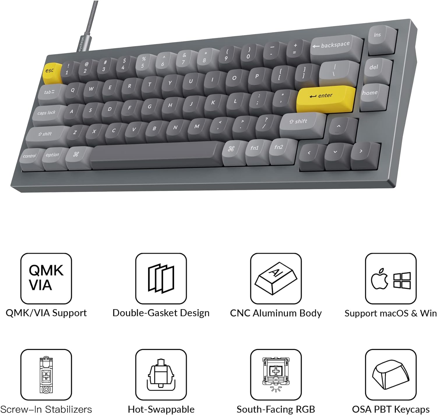Keychron Q2 Wired Custom Mechanical Keyboard - Gallery 18