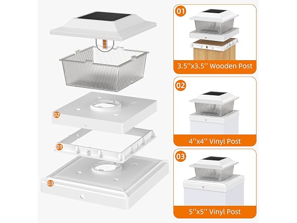 Flyingod White Solar Post Cap Lights White - Gallery 4