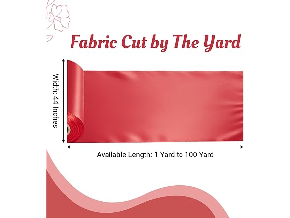 MDS Satin Fabric 35 Yards, 44 Wide, Silky Smooth Charmeuse