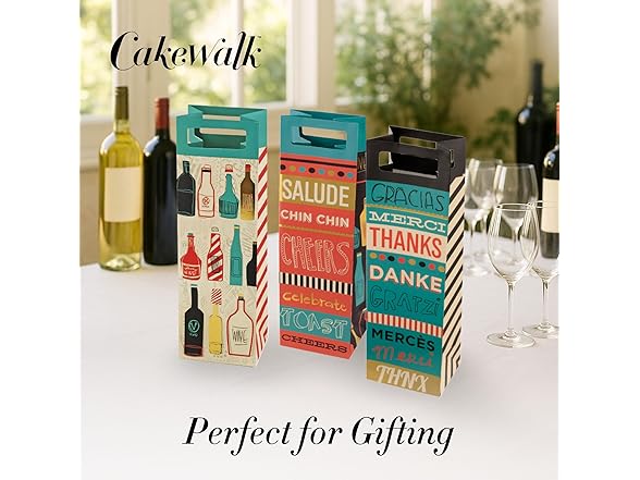 Cakewalk Gracias Wine Gift Bags for Single Bottles