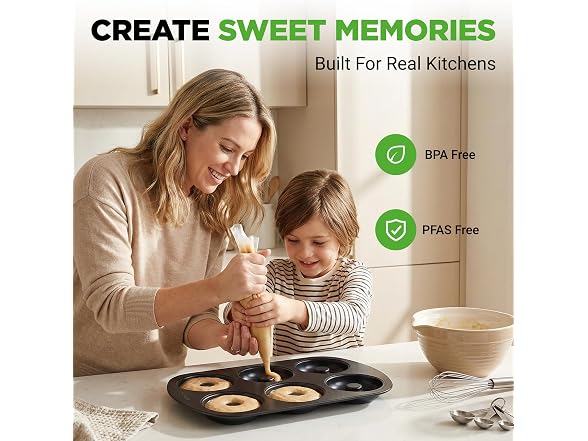 NutriChef Nonstick Donut Pans for Baking 