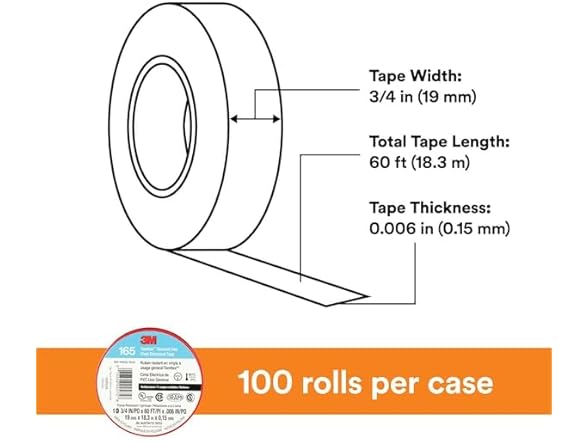 3M TEMFLEX Vinyl Electrical Tape 165