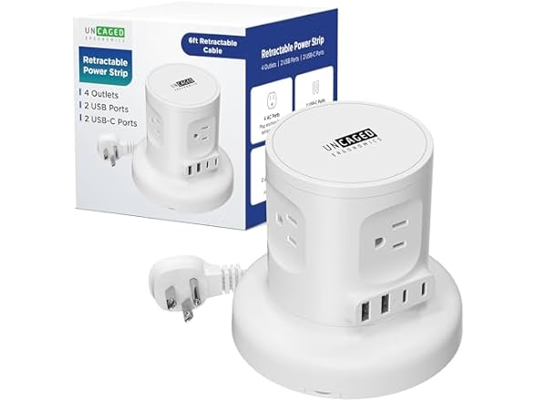 Retractable Power Strip with USB