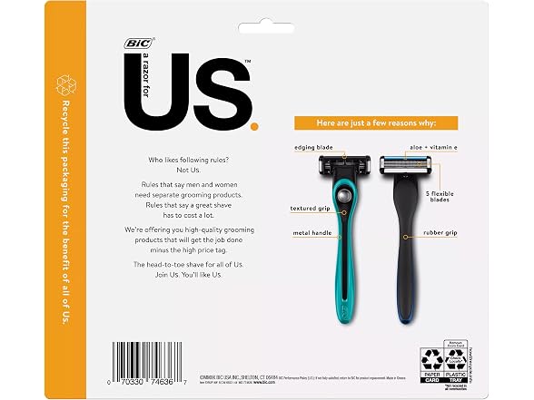 BIC US 5-Blade Unisex Shaving Razor For Men a