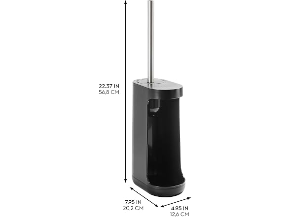 iDesign Toilet Brush with Holder and Storage Compartment