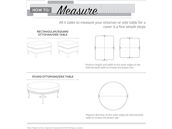 Classic Accessories 38" Rectangular Ottoman/Table Cover