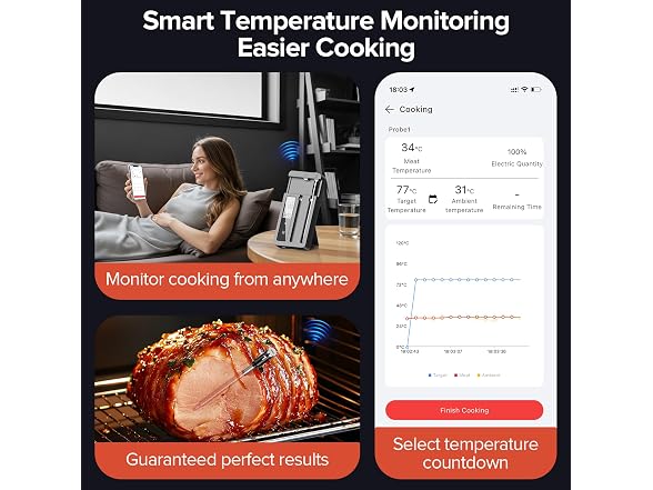 ROUUO Wireless Meat Thermometer