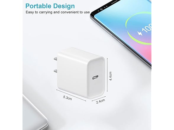 4-Pack USB-C 20W Charger Block Wall Adapter