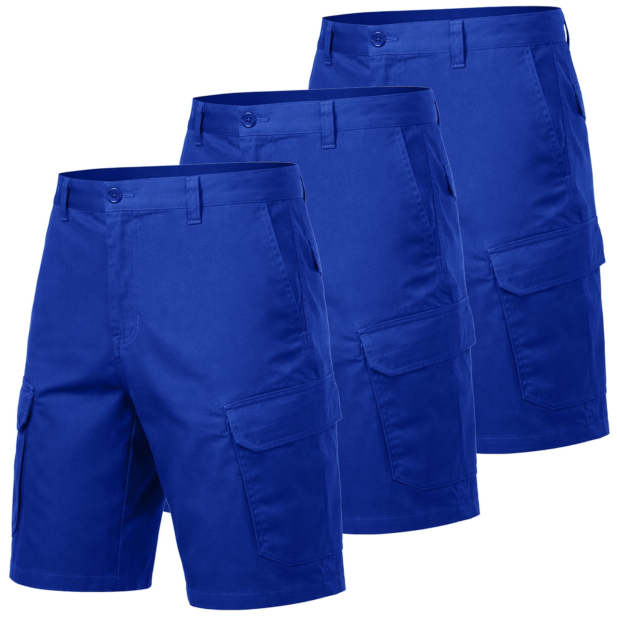 3Pk Mens Cotton Stretch Cargo Shorts - Gallery 24