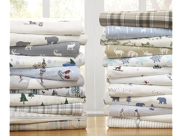 Eddie Bauer - Flannel Sheets Queen Montlake Plaid Red