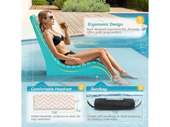 Homenjoy Aruba Blue In Pool Chair